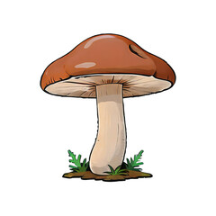 Mushroom Hand Drawn Cartoon Style Illustration