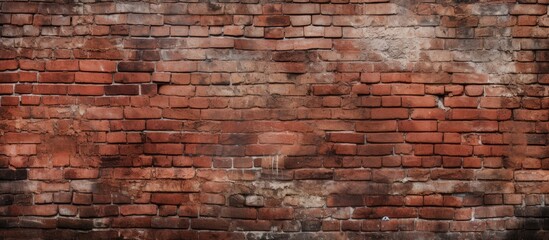 Sticker - An intricate pattern of brown bricks adorns a closeup view of a brick wall, showcasing the artistic beauty of this building material