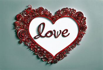  sign love white paper Red