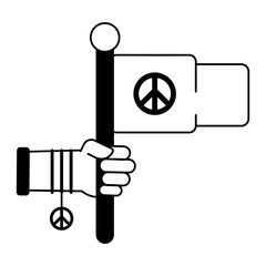 Poster - Editable glyph icon of peace flag 