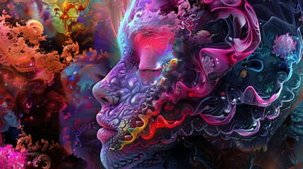 Poster - Digital Artworks: Abstract or experimental visuals created using computer graphics and digital art techniques. 