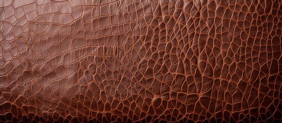 Wall Mural - A close up of a rich brown leather texture, with intricate patterns resembling hardwood flooring. The landscape is reminiscent of a warm, peachcolored woolen soil