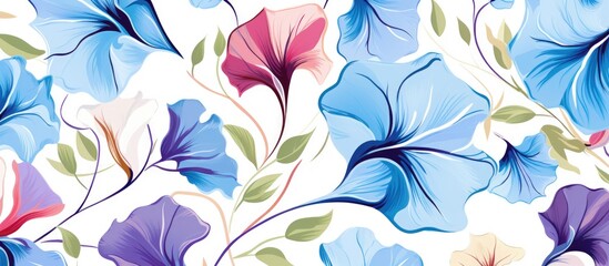 Japanese inspired morning glory pattern