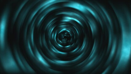 Wall Mural - Vortex tunnel animation in turquoise on black. Abstract background, overlay or design element.