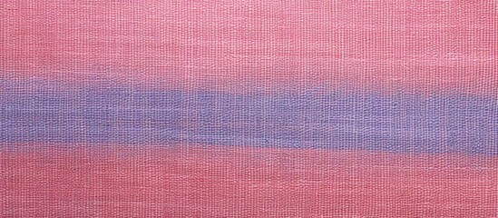 Sticker - An artistic close up of a rectangular fabric featuring varying shades of pink, purple, magenta, and electric blue stripes creating a vibrant horizon of colors