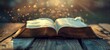 Bible, Holy Book. bokeh effect. Old background. generative ai