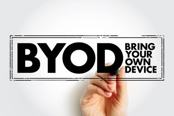 Poster - byod bring your own device - policy that allows employees in an organization to use their personally