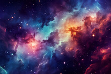 Space Stars And Galaxies Background Digital Illus