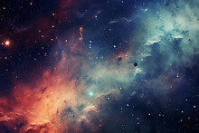 Space Stars And Galaxies Background Digital Illus