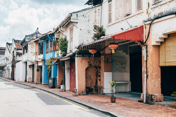 Wall Mural - street view of malacca colonial town