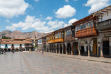 Fototapeta  - street view of cusco inka town, peru	