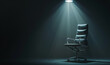 © ink drop - An office chair under a spotlight. Concept of job opportunity and leadership