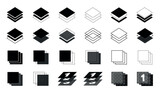 Fototapeta Na ścianę - Layer Icons Set - Different Vector Illustrations Isolated On White Background