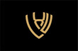 LXU creative letter shield logo design vector icon illustration