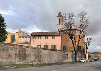 Wall Mural -  Church of San Pietro in Montorio at Trastevere district in Rome, Italy