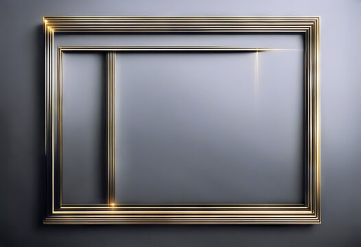 4k Abstract luxury black grey gradient backgrounds with rectangle frame animated golden metallic stripes. stock video