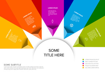 Poster - vector multipurpose infographic template with five triangle arrows elements