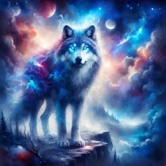 Wall Mural - specter of the mythological wolf fenrir