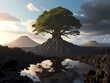 Lone tree with beautiful scenery in various changing natural forms 201