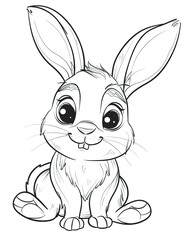 Sticker - design a delightful coloring page featuring a cute bunny