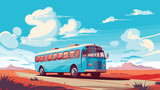 Fototapeta Londyn - The tourist bus on a background of the sky .. flat vector