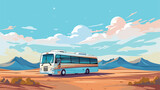 Fototapeta Londyn - The tourist bus on a background of the sky .. flat vector