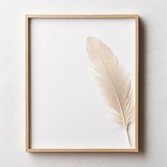 Wall Mural - Frame Mockup, old book and feather