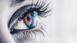human eye with blue iris, vision care concept, Blue woman eye macro