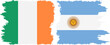 Argentina and Ireland grunge flags connection vector