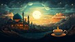 Faith Journey in the Muslim Lamp and Ramadan Kareem