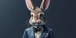 furious hare, a gentleman attired in formal wear sporting a bunny disguise