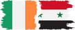 Syria and Ireland grunge flags connection vector