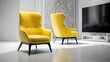 yellow armchair in a room