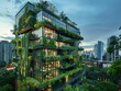 Urban Nature Retreat - Biophilic Design - Eco-conscious Living - Generate visuals of an urban nature retreat, characterized by biophilic design principle