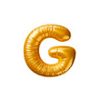 Golden balloon Letter G. 3d render illustration