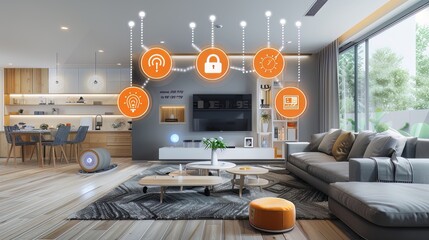 Sticker - Internet of Things (IoT): Images showcasing connected devices and smart home technology, demonstrating how everyday objects are becoming interconnected through the internet.