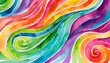 watercolour paint with swirl waves abstract background colorful background with vibrant colors for wallpaper modern art concept
