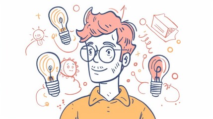 Poster - Illustrations of a handdrawn style modern doodle design.