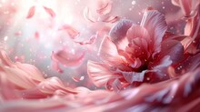 Swirling Wind With Flying Petals Of A Flower Isolated On Transparent Background. Modern Realistic Illustration Of A Spiral Air Vortex With Petals Of A Flower Floating In The Air.