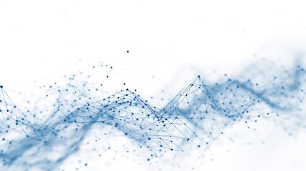 Fototapete - Sound waves of bright particles and music motion visuals, Abstract waves of glowing particles.white background
