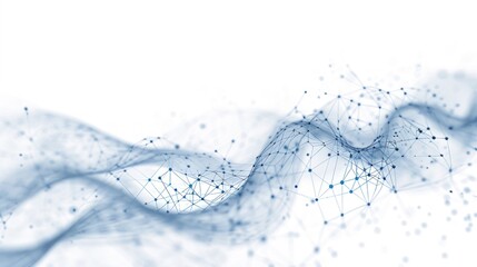 Fototapete - Sound waves of bright particles and music motion visuals, Abstract waves of glowing particles.white background