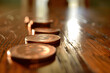 Close Up of Coins on Table