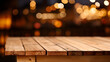 Empty wooden table in front of New Year background