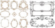 Floral ornament collage of frames