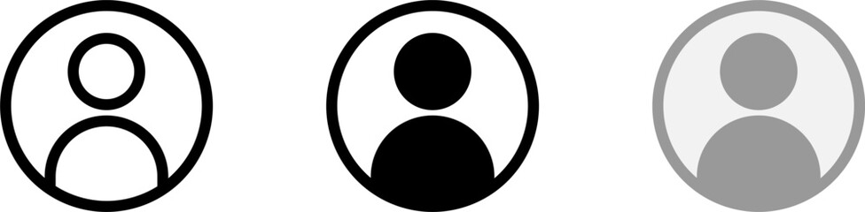 Poster - Generic Anonymous Social Media Web User Account Profile Avatar Image Symbol Icon Set. Vector Image.	