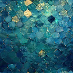 Poster - mesmerizing mosaic tile wall, showcasing intricate patterns and vibrant colors creating a stunning visual display