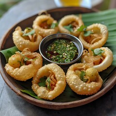 Poster - Pani puri snack with sauce