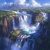 Enchanting Victoria Falls: Captivating River and Waterfall Scenery