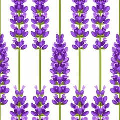 Poster - A cluster of vibrant purple flowers blooms gracefully against a clean white backdrop, showcasing their delicate petals and striking color