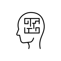 Poster - Maze mind outline icons, minimalist vector illustration ,simple transparent graphic element .Isolated on white background